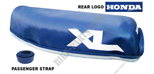 Seat cover blue for Honda XL125R, XL200R with strap - HOCAP